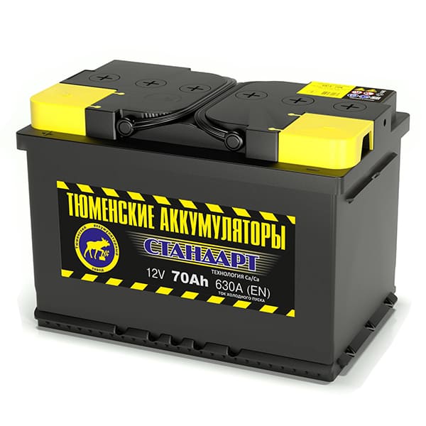 АКБ-6СТ-70 (630А) о/п 'СТАНДАРТ' Тюмень 278х175х190 (обслуж)